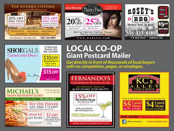 A generic sample postcard mailer for a second look at what can be done with a local co-op.